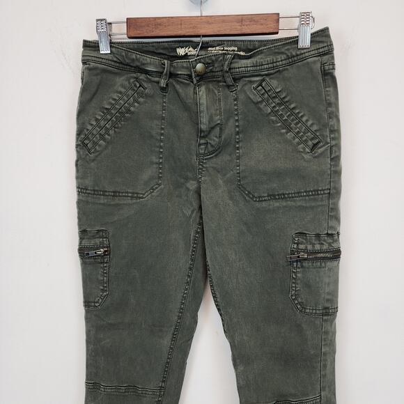 Mossimo High Rise Cargo Jeggings Size 28" Green Utility Military Gorp Indie - Picture 3 of 9